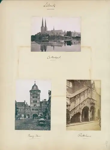 Foto Hansestadt Lübeck, um 1870, Mariakirche, Marktplatz