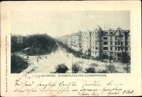 Ak Augsburg in Schwaben, Kaiserplatz, Kaiserstraße