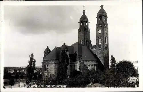 Foto Ak Dresden Strehlen, Blick auf die Christuskirche