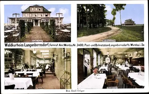 Ak Langenbernsdorf in Sachsen, Waldkurheim, Innenansicht