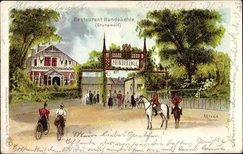 Künstler Litho Heide, Berlin Wilmersdorf Grunewald, Restaurant Hundekehle