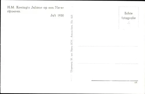 Ak Königin Juliana der Niederlande in einer Kutsche, 1950