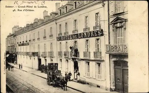 Ak Saumur Maine et Loire, Grand Hotel de Londres, Rue d'Orleans