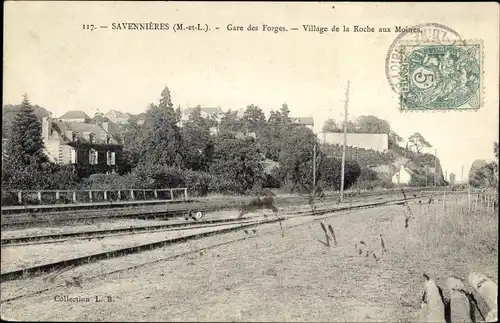 Ak Savennières Maine et Loire, Gare des Forges, Village de la Roche aux Moines
