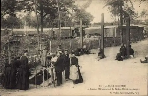 Ak Clichy sous Bois Seine Saint Denis, La Source Miraculeuse de Notre Dame des Anges