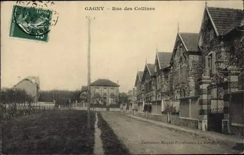 Ak Gagny Seine Saint Denis, Rue des Collines