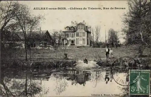 Ak Aulnay sous Bois Seine Saint Denis, Chateau de Trianon, Rue de Sevran