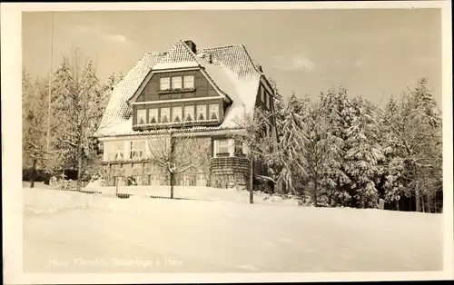 Ak Braunlage im Oberharz, Haus Klavehn im Winter