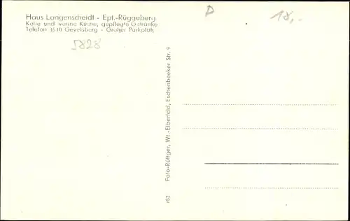 Ak Rüggeberg Ennepetal, Haus Langenscheidt, Aussen- und Innenansicht