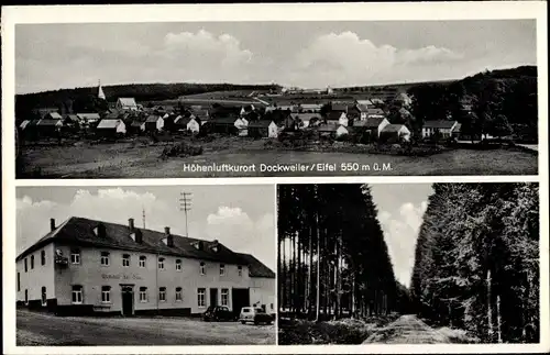 Ak Dockweiler in der Eifel, Panorama, Gasthof zur Post, Waldpartie