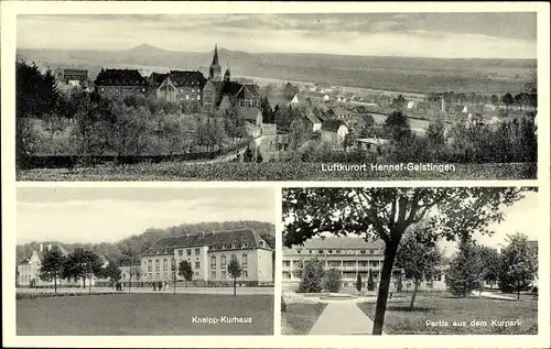 Ak Geistingen Hennef an der Sieg, Totale, Kneipp Kurhaus, Kurparkpartie