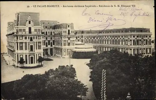 Ak Biarritz Pyrénées Atlantiques, Le Palais, Ancienne residence Imperiale, Residence Edouard VII