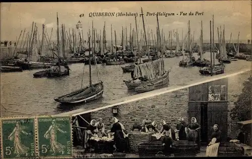 Ak Quiberon Morbihan, Port Haliguen, Vue du Port