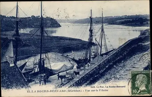 Ak La Roche Bernard Morbihan, Vue sur la Vilaine