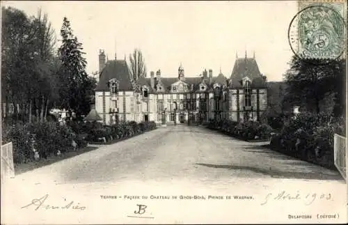 Ak Yerres Essonne, Facade du Chateau du Gros-Bois, Prince de Wagram