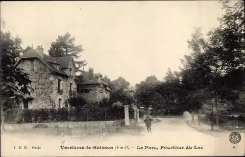 Ak Verrières le Buisson Essonne, Le Parc, Pourtour du Lac