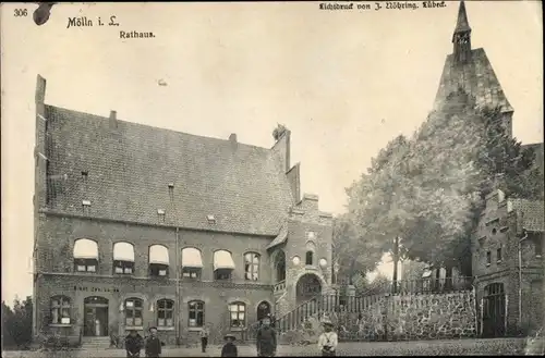 Ak Mölln im Herzogtum Lauenburg, Rathaus, Kirche