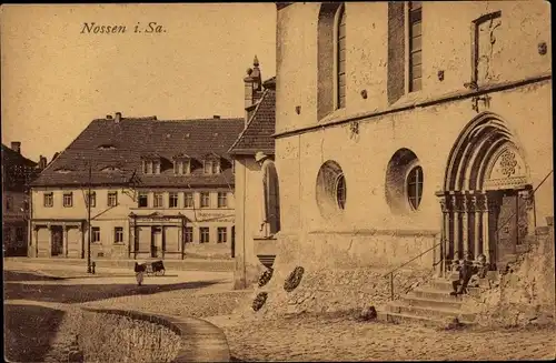 Ak Nossen in Sachsen, Partie an der Kirche