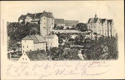 Relief Ak Nossen in Sachsen, Schloss