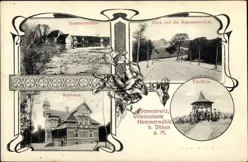 Jugendstil Ak Hammermühle Bad Düben an der Mulde, Sommersitz, Pavillon, Kurhaus