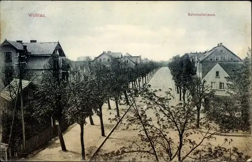 Ak Wołów Wohlau Schlesien, Bahnhofstraße