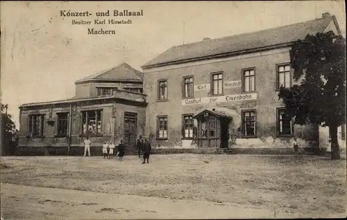 Ak Machern in Sachsen, Gasthof zur Eisenbahn