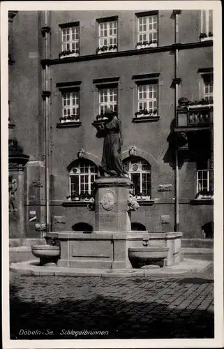 Ak Döbeln in Mittelsachsen, Blick auf den Schlegelbrunnen