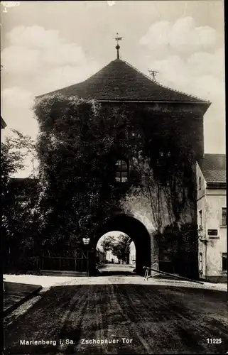 Ak Marienberg im Erzgebirge Sachsen, Straßenpartie mit Blick auf Zschopauer Tor