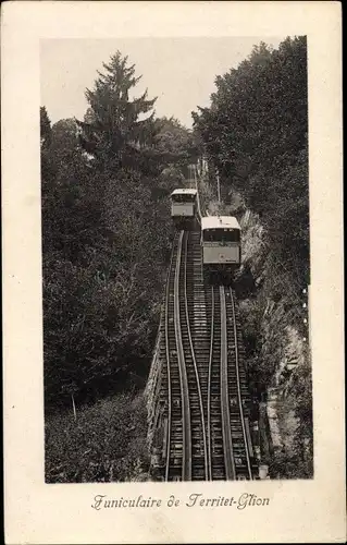 Ak Glion Montreux Kanton Waadt, Chemin de Fer de Territet Glion