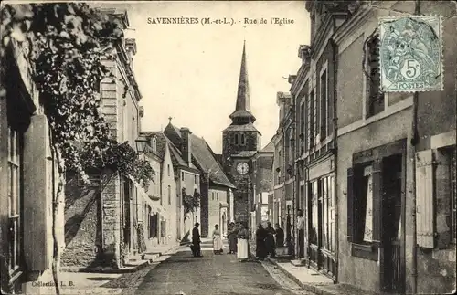 Ak Savennières Maine et Loire, Rue de l'Eglise