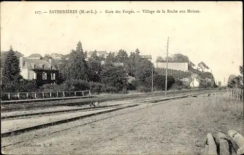 Ak Savennières Maine et Loire, Gare des Forges, Village de la Roche aux Moines