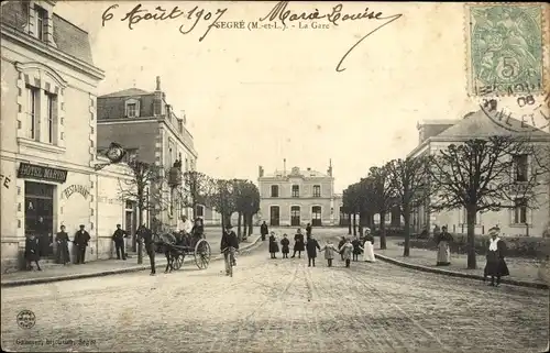 Ak Segré Maine et Loire, La Gare
