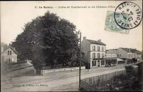 Ak Le Raincy Seine Saint Denis, Allees de Montfermeil et du Chateau d'Eau