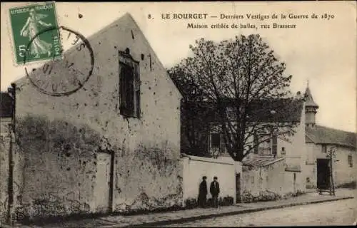 Ak Le Bourget Seine Saint Denis, Maison criblee de balles, rue Brasseur