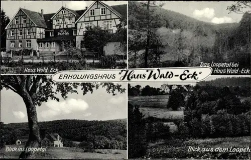 Ak Loopetal Wiehl, Haus Waldeck, Blick ins Tal