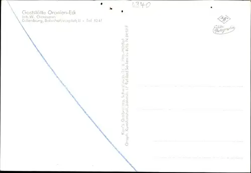 Ak Dillenburg im Lahn Dill Kreis, Gaststätte Oranien Eck, W. Germann