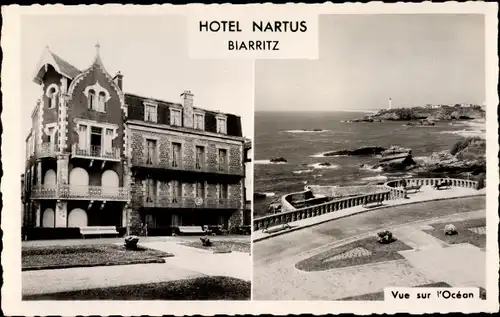 Ak Biarritz Pyrénées Atlantiques, Hotel Nartus, Vue sur l'Ocean