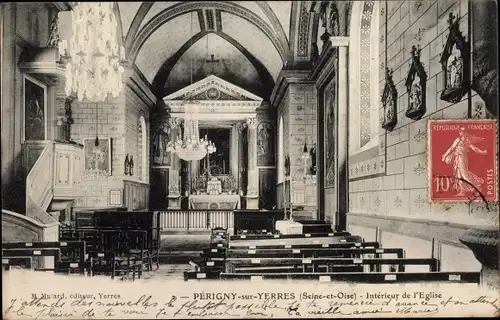 Ak Perigny sur Yerres Val de Marne, Interieur de l'Eglise