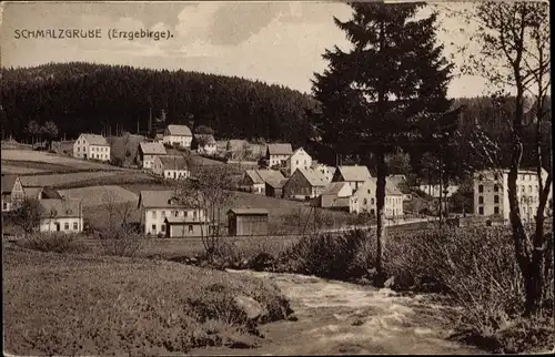 Ak Schmalzgrube Jöhstadt im Erzgebirge Sachsen, Blick auf den Ort