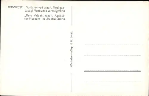 Ak Budapest Ungarn, Burg Vajdahunyad, Agrikulturmuseum im Stadtwald