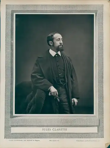 Foto Französischer Schriftsteller Jules Claretie, um 1870, Portrait