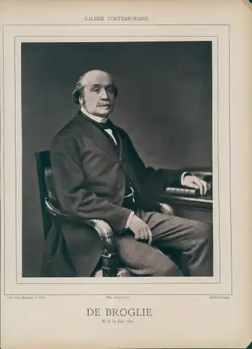 Foto Französischer Historiker Albert de Broglie, um 1870, Portrait