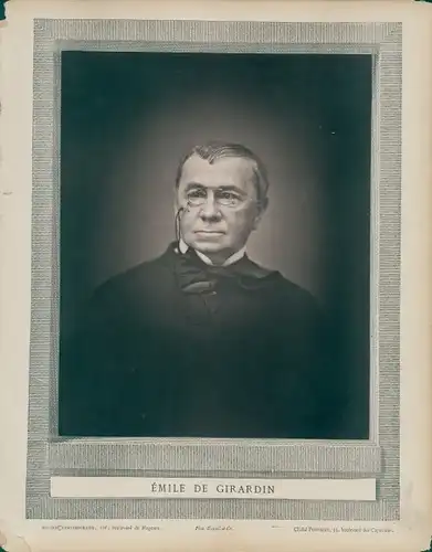 Foto Französischer Verleger u. Journalist Emile de Girardin, um 1870, Portrait