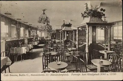 Ak Berlin Mitte, Cafe Braune, Alexanderstraße 55, Alexanderplatz