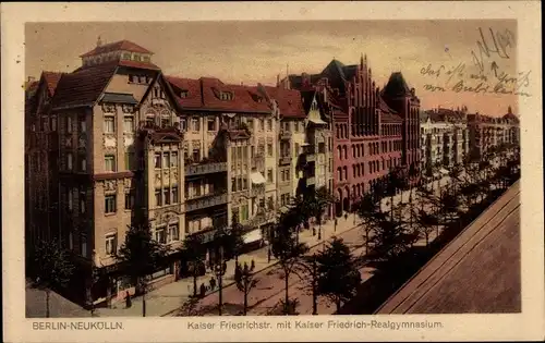 Ak Berlin Neukölln, Kaiser Friedrich Straße, Kaiser Friedrich Realgymnasium