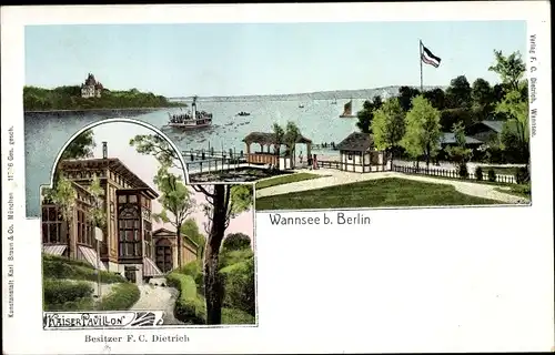 Leuchtfenster Ak Berlin Zehlendorf Wannsee, Kaiser Pavillon von F. C. Dietrich