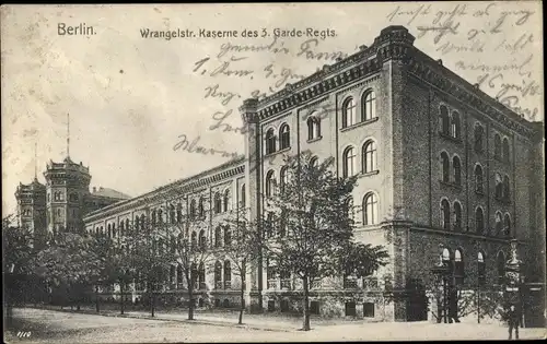Ak Berlin Kreuzberg, Wrangelstraße, Kaserne des 3. Garde Regiments