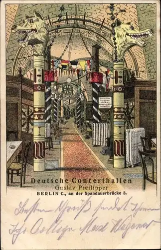 Litho Berlin Mitte, Deutsche Concerthallen, An der Spandauer Brücke 3, Inh. Gustav Preilipper