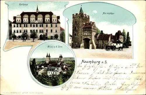 Ak Naumburg an der Saale, Rathaus, Marientor, Dom