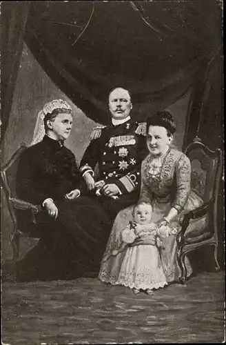 Ak Königin Wilhelmina der Niederlande mit Prinzessin Juliana, Prinz Hendrik, Königinmutter Emma